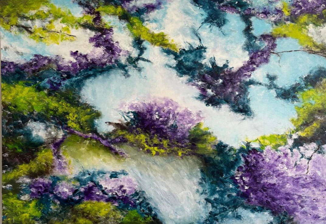 Infinite Ocean Dreams - horizontal ocean seascape with blue waves and white foam