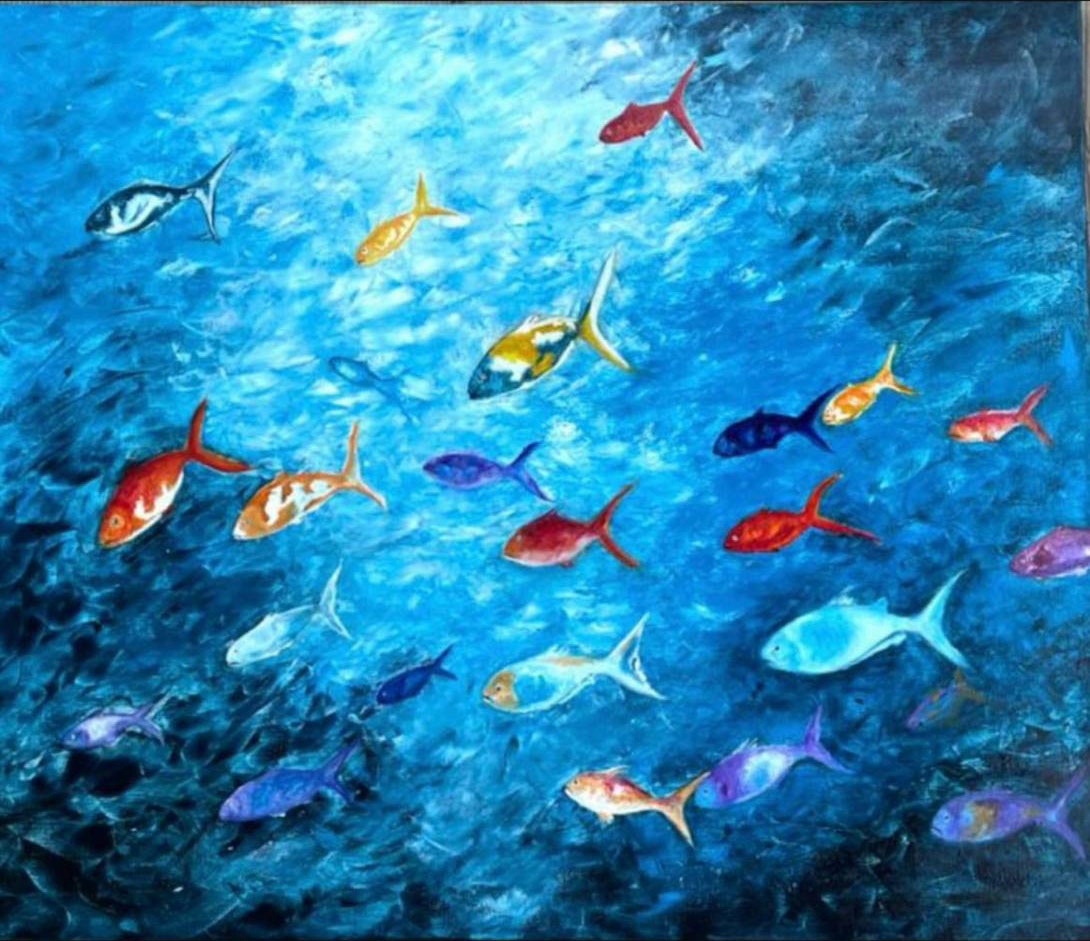 Underwater Paradise - colorful tropical fish swimming in blue ocean waters